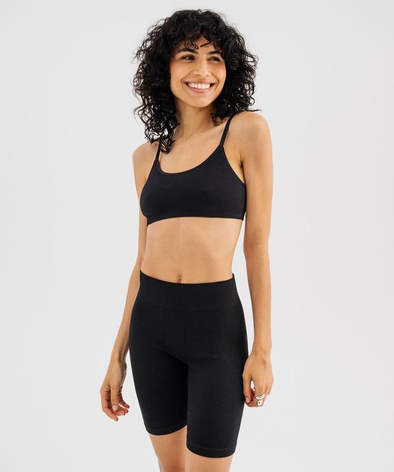 Boxer long en maille côtelée extensible femme vue1 - GEMO(HOMWR FEM) - GEMO