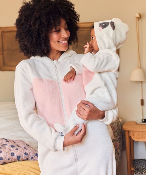 Surpyjama à capuche en maille peluche motif panda bébé vue1 - GEMO(BB COUCHE) - GEMO