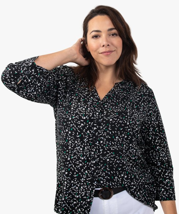 Blouse femme grande taille imprimée à manches 3/4 vue2 - GEMO (G TAILLE) - GEMO