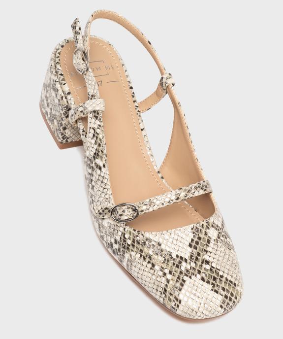 Escarpins slingback en matière embossée femme - Follow Me vue5 - FOLLOW ME - GEMO
