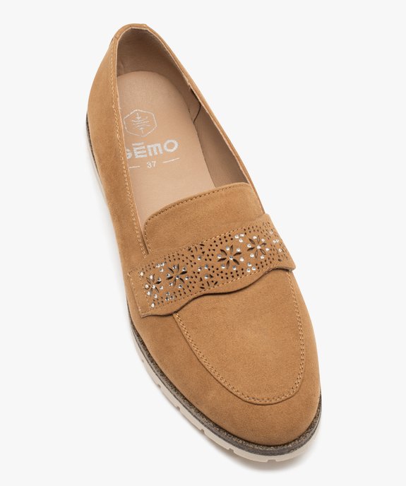 Mocassins femme unis à bride fantaisie ajourée vue6 - GEMO 4G FEMME - GEMO