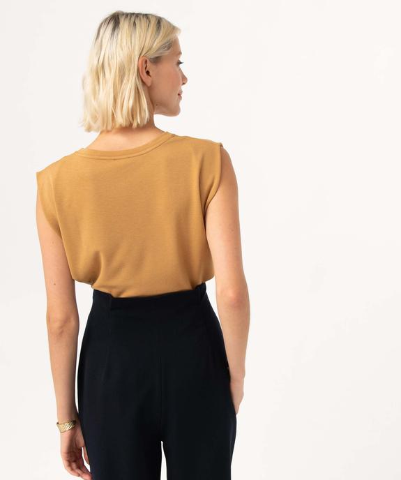 Tee-shirt femme sans manches avec large col rond vue3 - GEMO(FEMME PAP) - GEMO