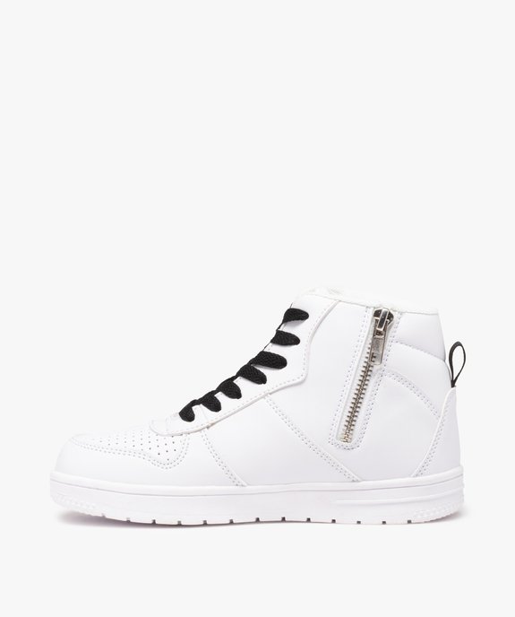 Baskets fille mid-cut à fermeture lacets et zip - Minnie vue3 - MINNIE - GEMO