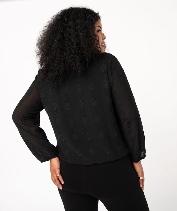 Blouse à manches longues avec col à volant femme grande taille vue3 - GEMO (G TAILLE) - GEMO