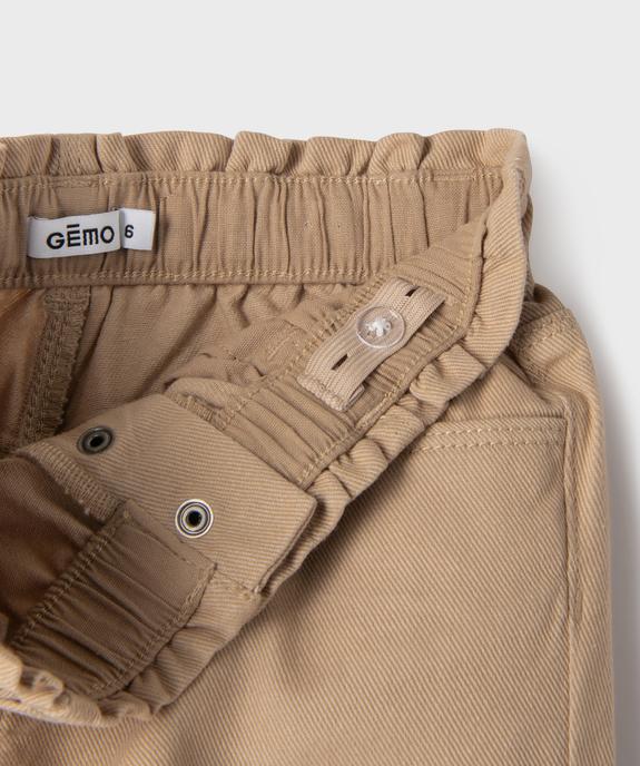 Pantalon denim coloré coupe slouchy à taille ajustable fille vue5 - GEMO (ENFANT) - GEMO