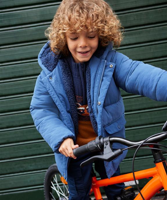 Blouson matelassé à capuche avec doublure sherpa garçon vue5 - GEMO 4G GARCON - GEMO
