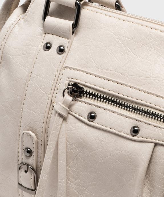 Sac à main verni mat à clous et bandoulière amovible femme vue4 - GEMO (ACCESS) - GEMO