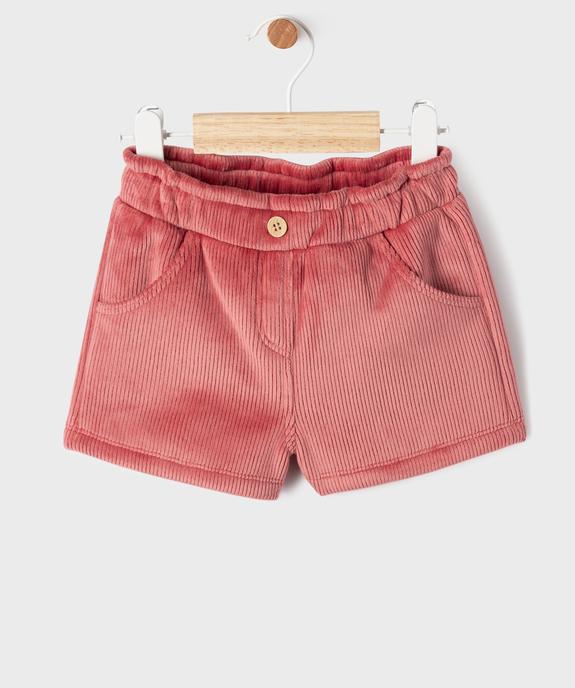 Short en velours côtelée et doublure polaire bébé fille vue1 - GEMO(BEBE DEBT) - GEMO