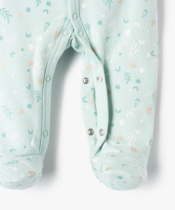 Pyjama bébé à motifs fleuris avec doublure chaude vue2 - GEMO(BB COUCHE) - GEMO