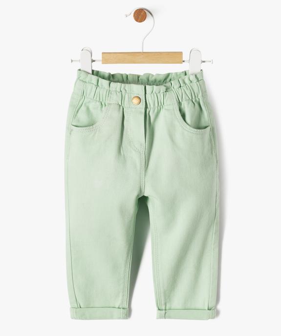 Pantalon en coton avec taille ajustable bébé fille vue1 - GEMO 4G BEBE - GEMO
