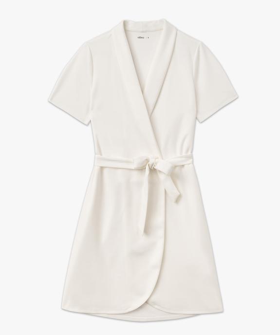 Robe portefeuille manches courtes en maille extensible femme vue4 - GEMO 4G FEMME - GEMO