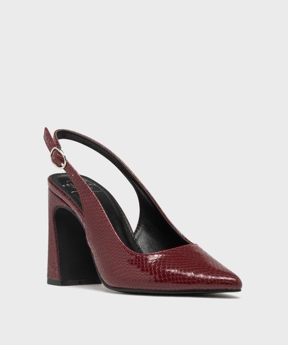 Escarpins sling-back à bout pointu et talon haut femme - Follow Me vue2 - FOLLOW ME - GEMO