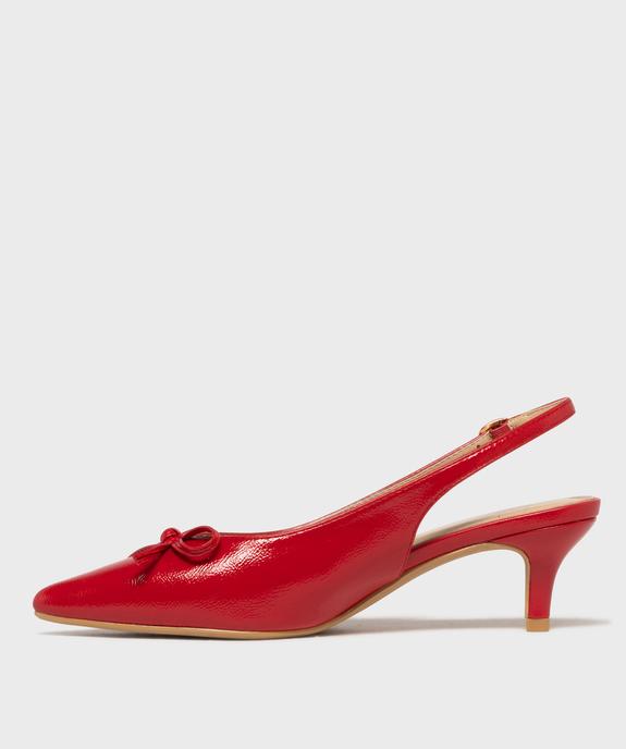 Escarpins vernis kitten heels à bout pointu et talon ouvert femme vue3 - FOLLOW ME - GEMO