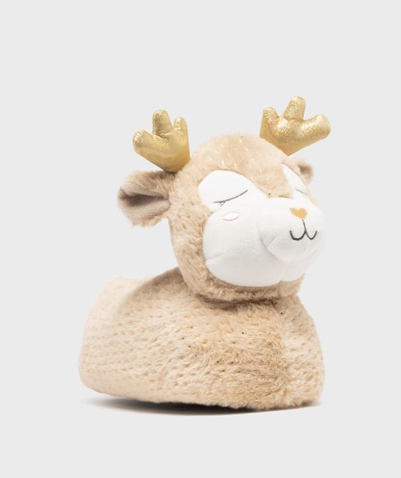 Chaussons en volume pailletés à tête de renne femme vue2 - GEMO(HOMWR FEM) - GEMO