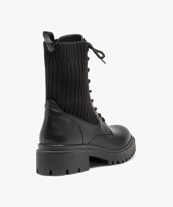 Bottines femme à semelle crantée et col chaussette vue4 - GEMO (CASUAL) - GEMO