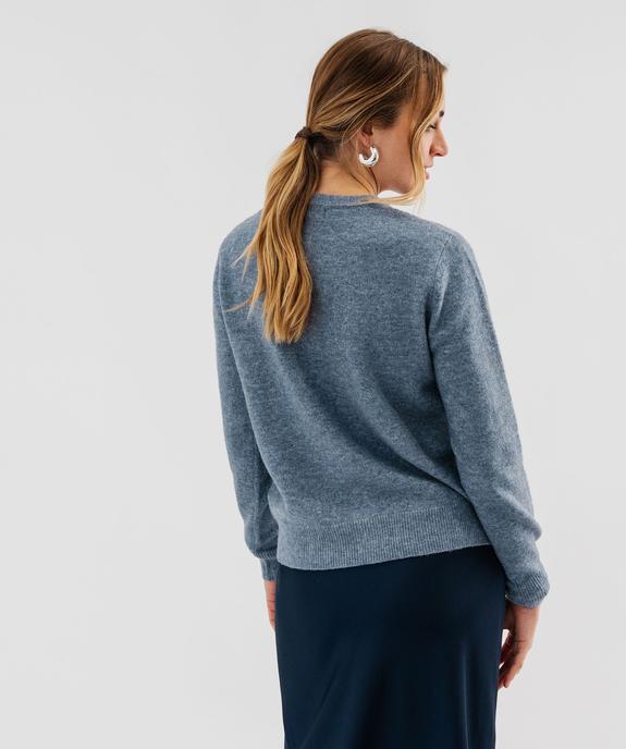 Gilet à col rond en maille fine femme vue3 - GEMO 4G FEMME - GEMO