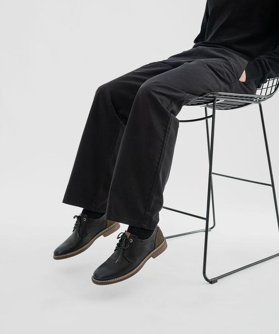 Derbies à lacets avec empiècements contrastants homme - Mario Baldano vue1 - MARIO BALDANO - GEMO