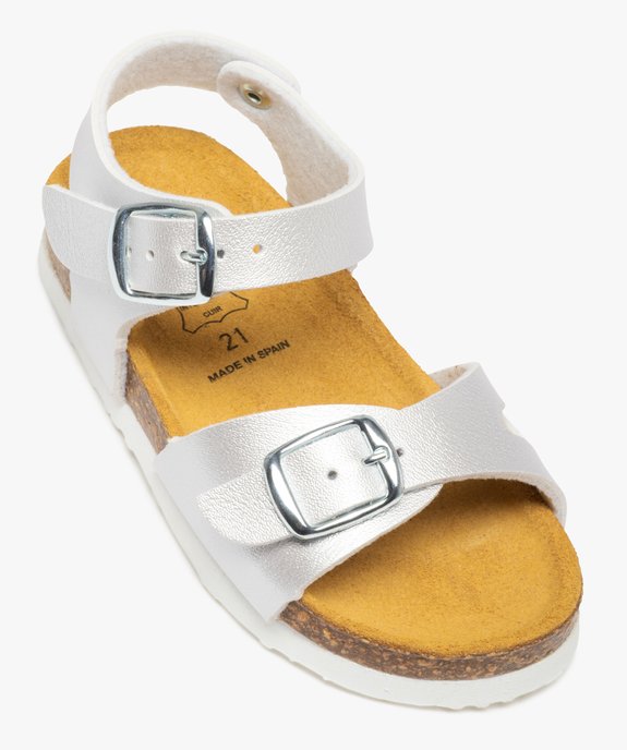 Sandales bébé fille à brides métallisées et semelle liège vue5 - GEMO(BEBE DEBT) - GEMO