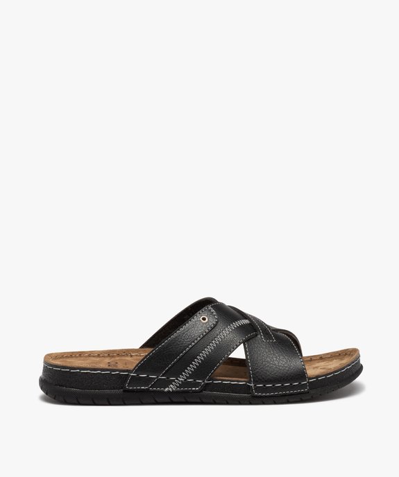 Mules confort à larges brides croisées homme vue1 - GEMO (CASUAL) - GEMO