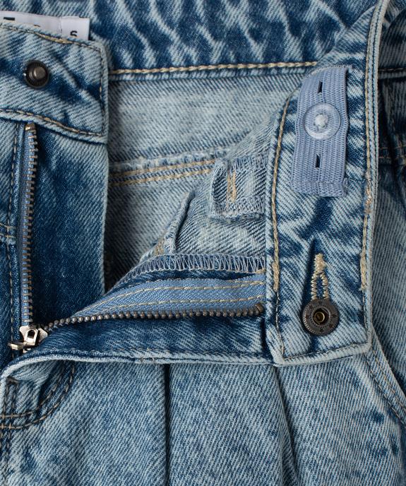 Jean délavé coupe ample avec pinces fille vue3 - GEMO 4G FILLE - GEMO