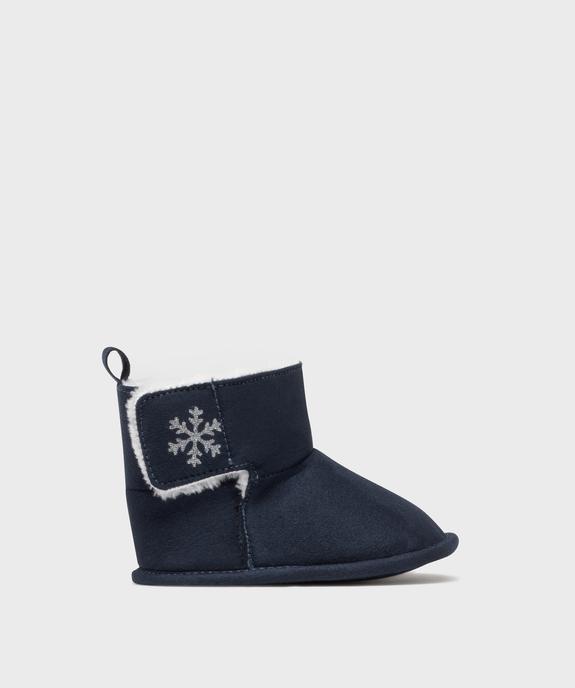 Chaussons boots à scratch doublure chaude bébé vue1 - LITTLE LOVE - GEMO