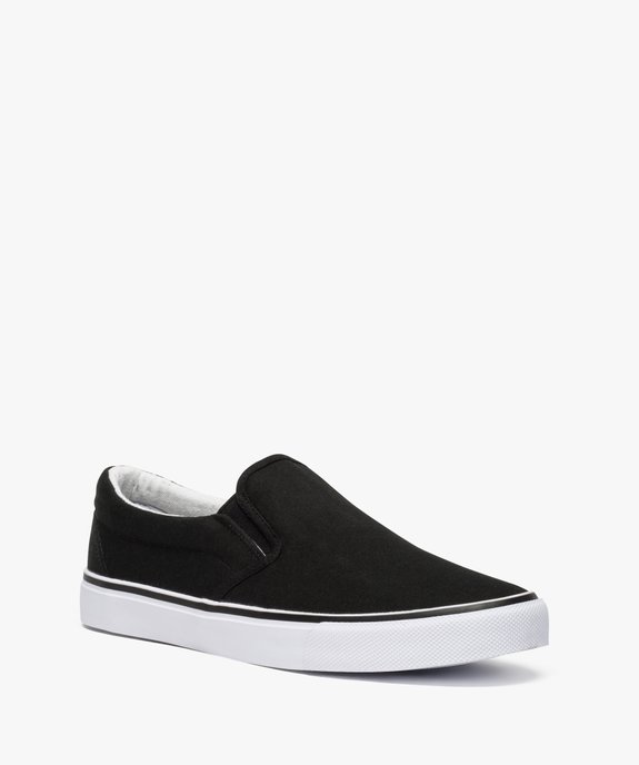 Tennis homme en toile façon slippers à élastiques Dessus uni vue2 - GEMO (HOMME) - GEMO