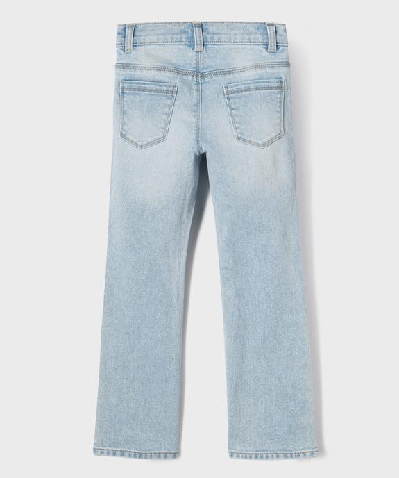 Jean flare à taille réglable en denim extensible fille vue3 - GEMO (ENFANT) - GEMO