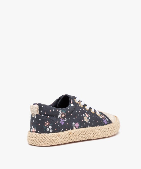 Baskets fille en toile imprimée et semelle recouverte de corde vue4 - GEMO 4G FILLE - GEMO