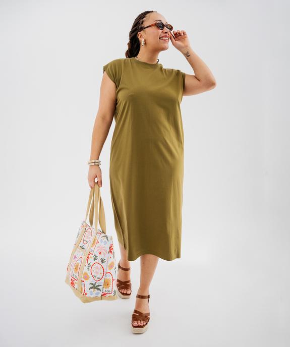 Robe tee-shirt longue en jersey de coton femme grande taille vue1 - GEMO 4G GT - GEMO