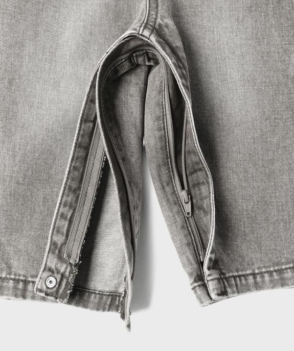 Salopette en jean avec entrejambe zippé bébé garçon vue3 - GEMO(BEBE DEBT) - GEMO