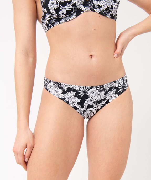 Bas de maillot de bain femme forme culotte à motifs fleuris vue1 - GEMO 4G FEMME - GEMO