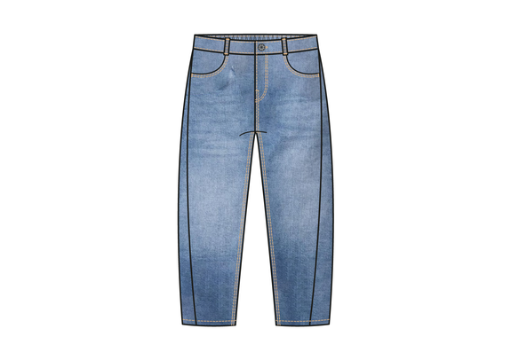 Jean Barrel avec taille ajustable fille vue1 - GEMO (ENFANT) - GEMO