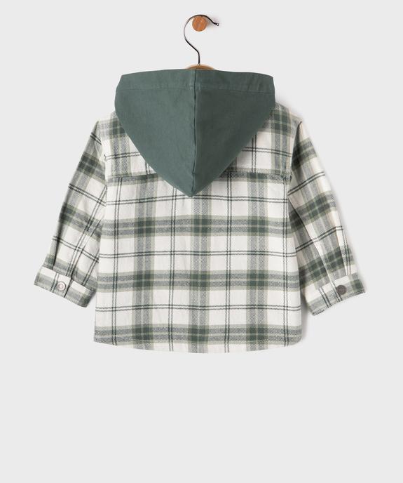 Chemise à carreaux avec capuche bébé garçon vue3 - GEMO(BEBE DEBT) - GEMO