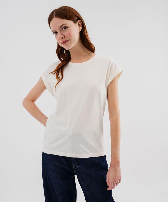 Tee-shirt à manches courtes et col rond femme vue6 - GEMO(FEMME PAP) - GEMO