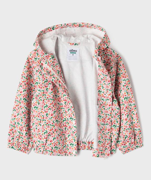 Blouson imperméable à capuche imprimé fille vue2 - GEMO (ENFANT) - GEMO