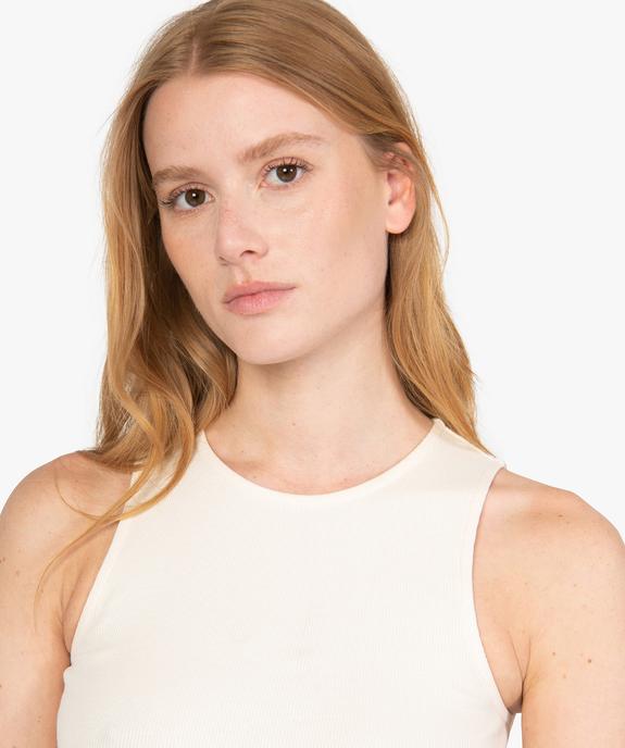 Débardeur femme en coton côtelé découpe américaine - GEMO(FEMME PAP) Débardeur femme en coton côtelé découpe américaine vue2 - GEMO(FEMME PAP) - GEMO