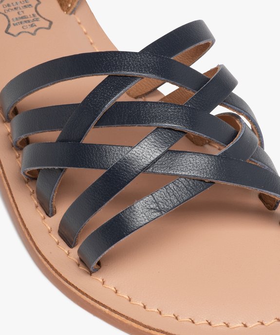 Sandales fille à fines lanières en cuir uni vue6 - GEMO (ENFANT) - GEMO
