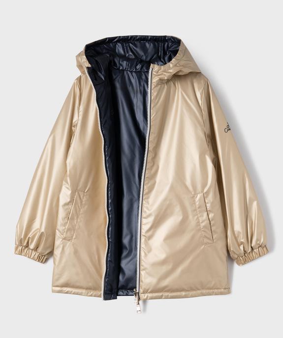 Manteau imperméable à capuche réversible fille - LuluCastagnette vue2 - LULUCASTAGNETTE - GEMO