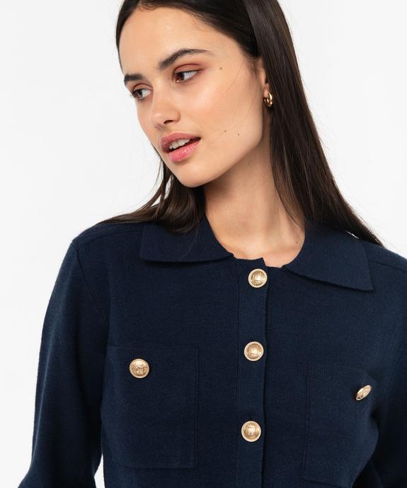 Gilet à col chemise avec boutons métalliques femme vue2 - GEMO 4G FEMME - GEMO