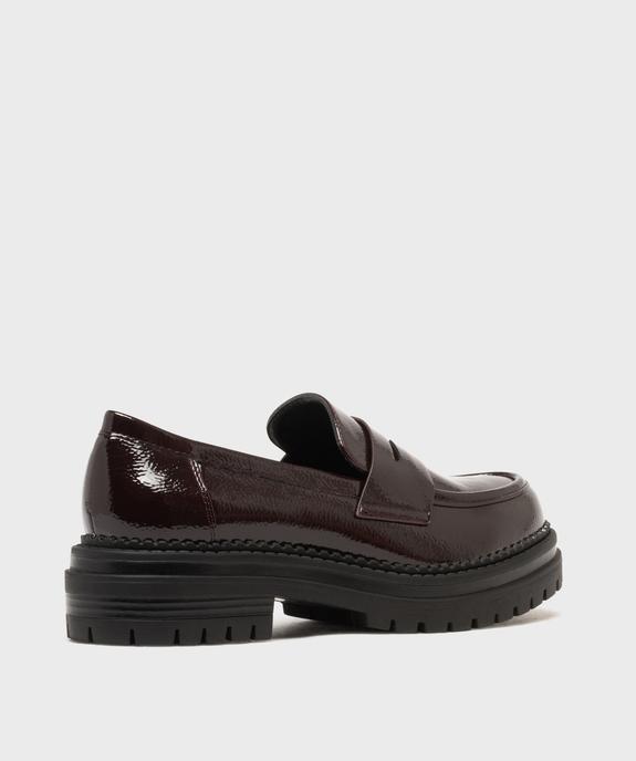 Mocassins chunky à semelle crantée et tige vernie femme - Follow Me vue4 - FOLLOW ME - GEMO
