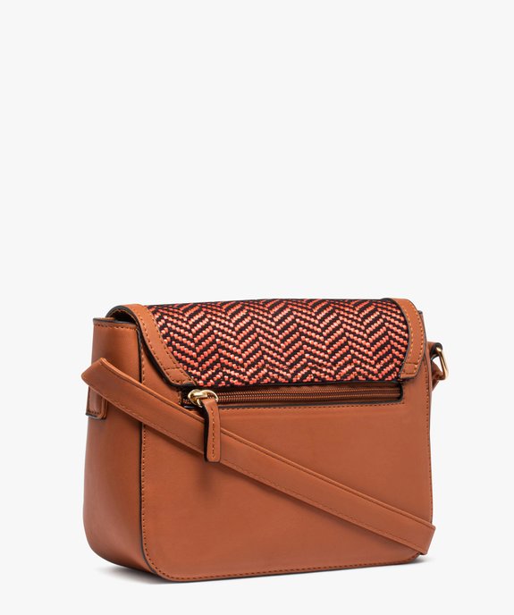 Sac femme forme rectangle en raphia tressé avec large rabat vue2 - GEMO (ACCESS) - GEMO