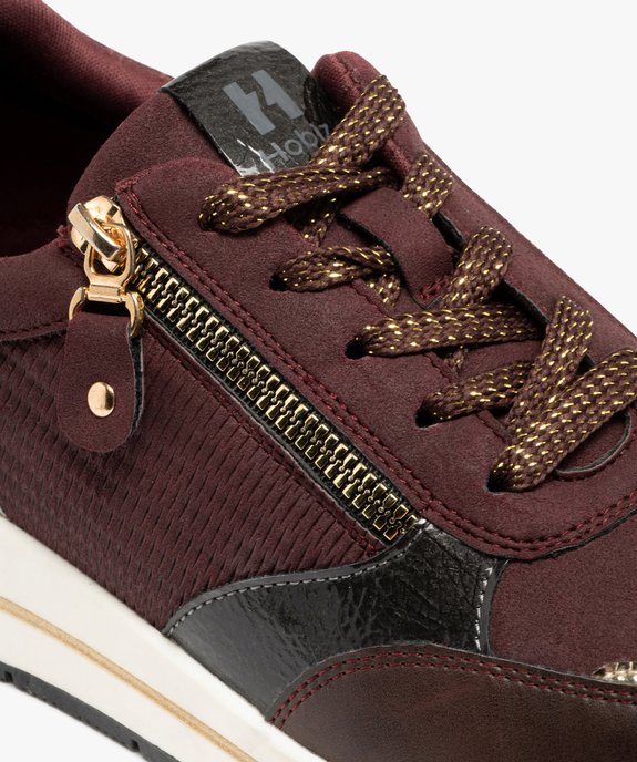 Baskets femme casual à détails scintillants et vernis - Hobiz vue7 - HOBIZ - GEMO