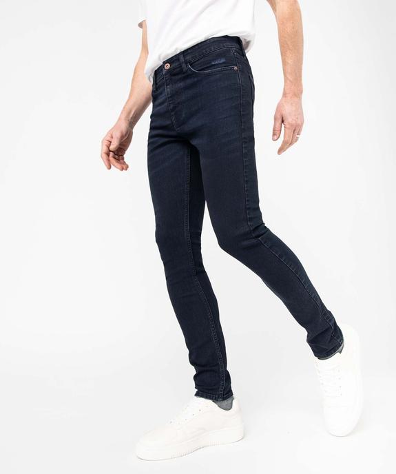 Jean homme skinny taille haute en coton stretch vue2 - GEMO 4G HOMME - GEMO