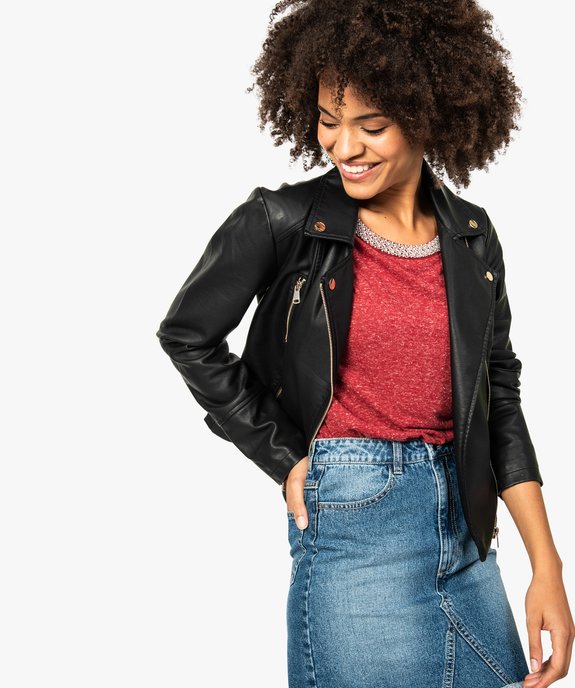 Blouson en similicuir vue1 - GEMO(FEMME PAP) - GEMO