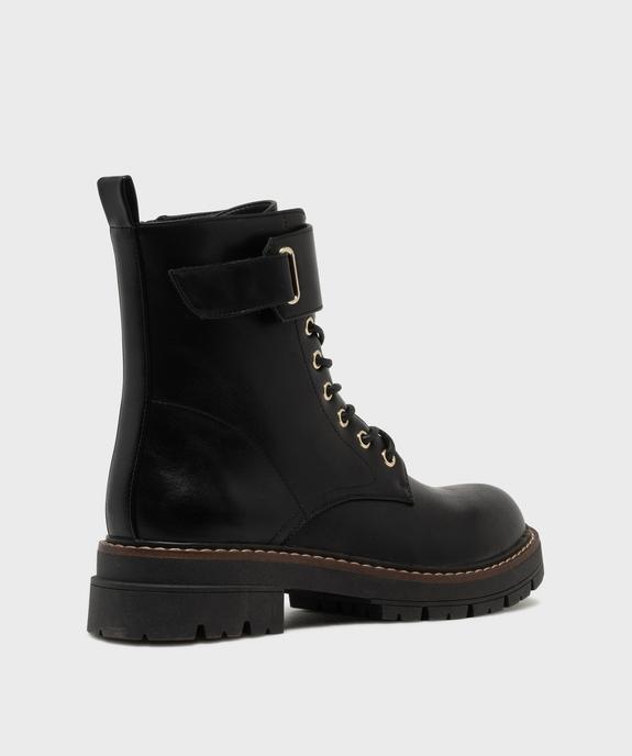 Boots montantes look rangers à épaisse semelle crantée femme vue4 - 5 MILES - GEMO