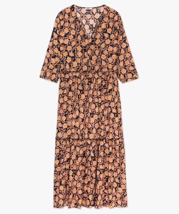 Robe femme longue et fluide imprimé floral vue4 - GEMO(FEMME PAP) - GEMO