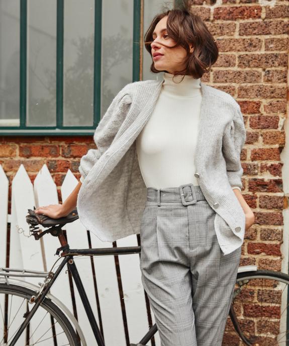 Pantalon femme à motif Prince de Galles taille haute vue6 - GEMO(FEMME PAP) - GEMO