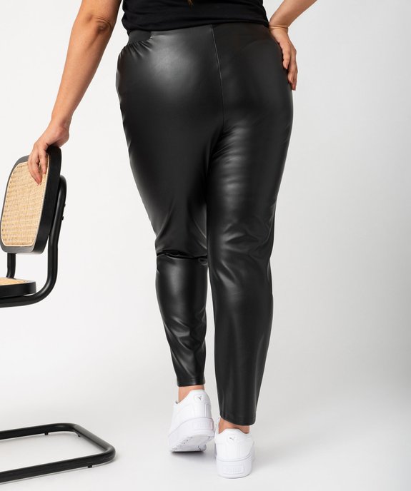 Pantalon ajusté à taille élastiquée en cuir imitation femme grande taille vue3 - GEMO (G TAILLE) - GEMO