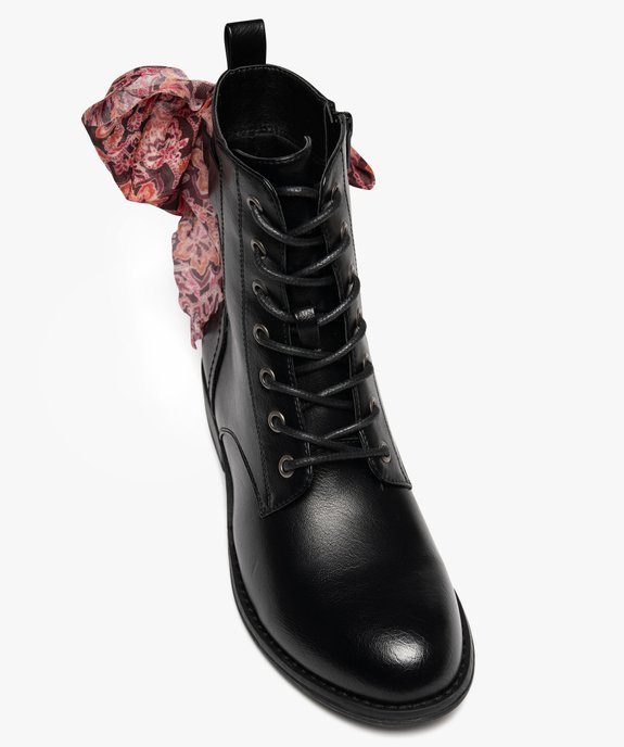 Bottines femme à lacets et à zip avec foulard fantaisie vue6 - GEMO (CASUAL) - GEMO