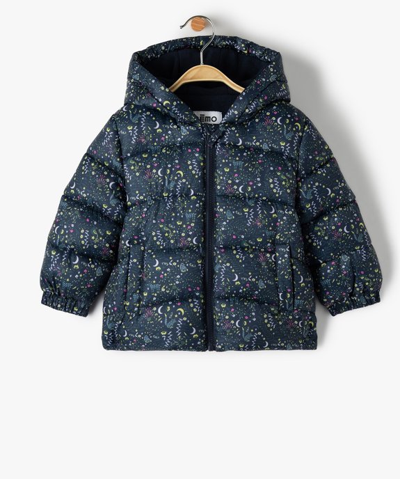Blouson bébé fille matelassé à motifs fleuris avec doublure chaude vue1 - GEMO 4G BEBE - GEMO